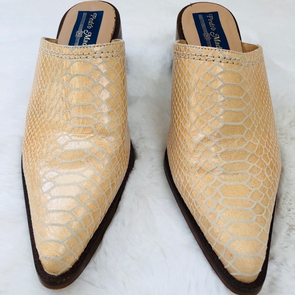 ✨Stunning Vintage Snakeskin Mules!Rare Find!✨ - Picture 6 of 8